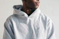 Grey marl hoodie close up
