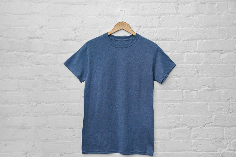 Cobalt blue t-shirt on hanger